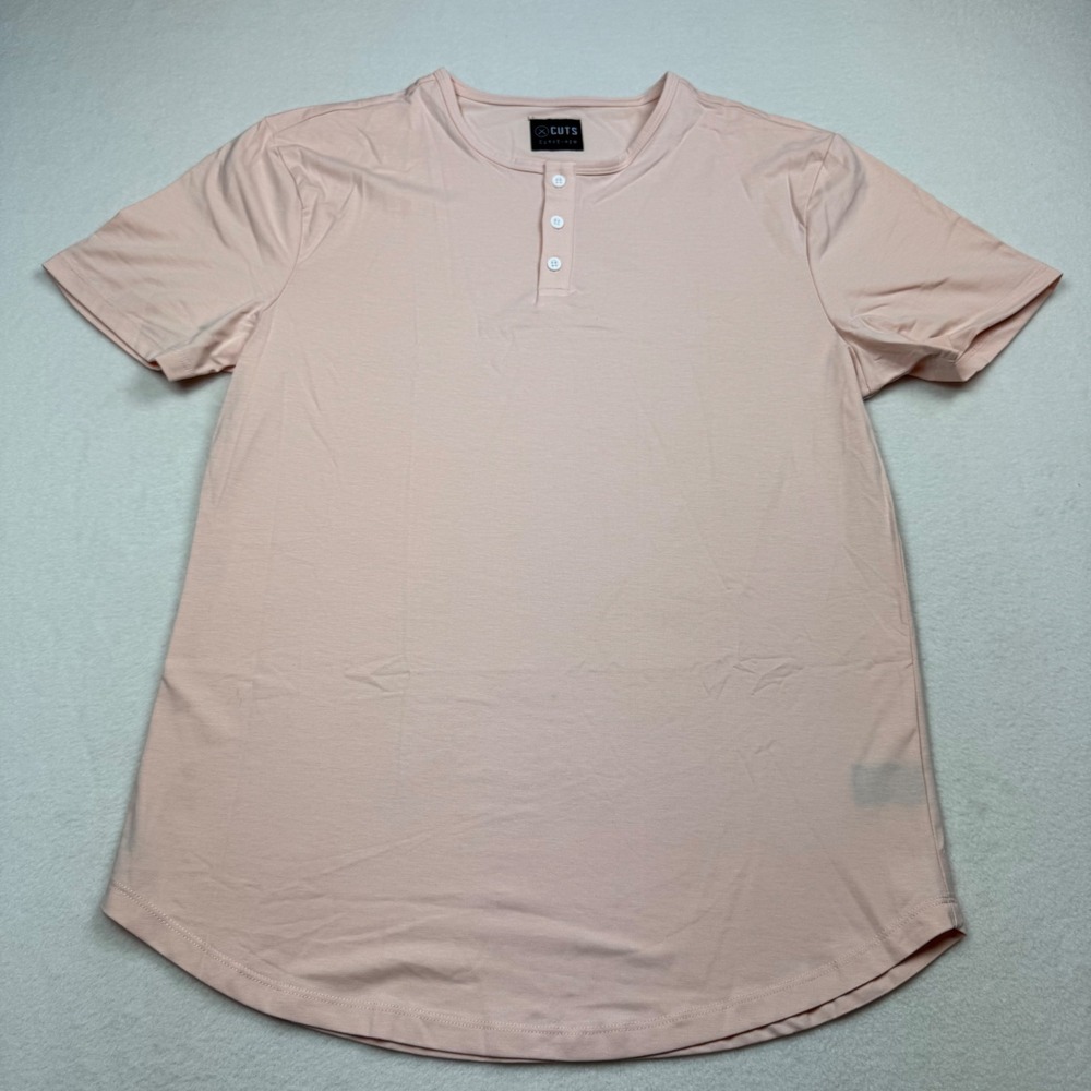 Cuts‎ Clothing AO Curve Hem Tee XL Blush PYCA Pro Shirt Mens NIP All Day Office